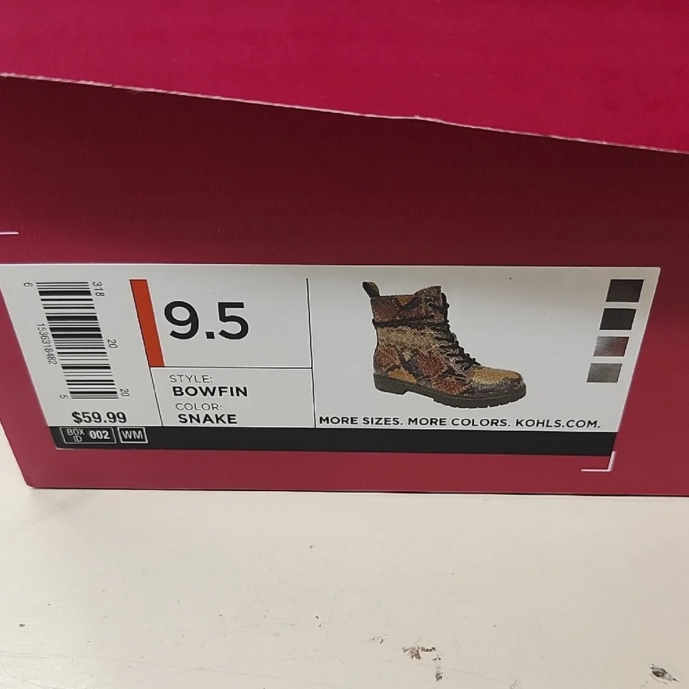 Women's Snake Print Lace-Up Boots - Picture 2 of 4